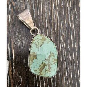NATIVE AMERICAN Sterling Silver & Turquoise NAVAJO  Pendant – Paul Sivingston